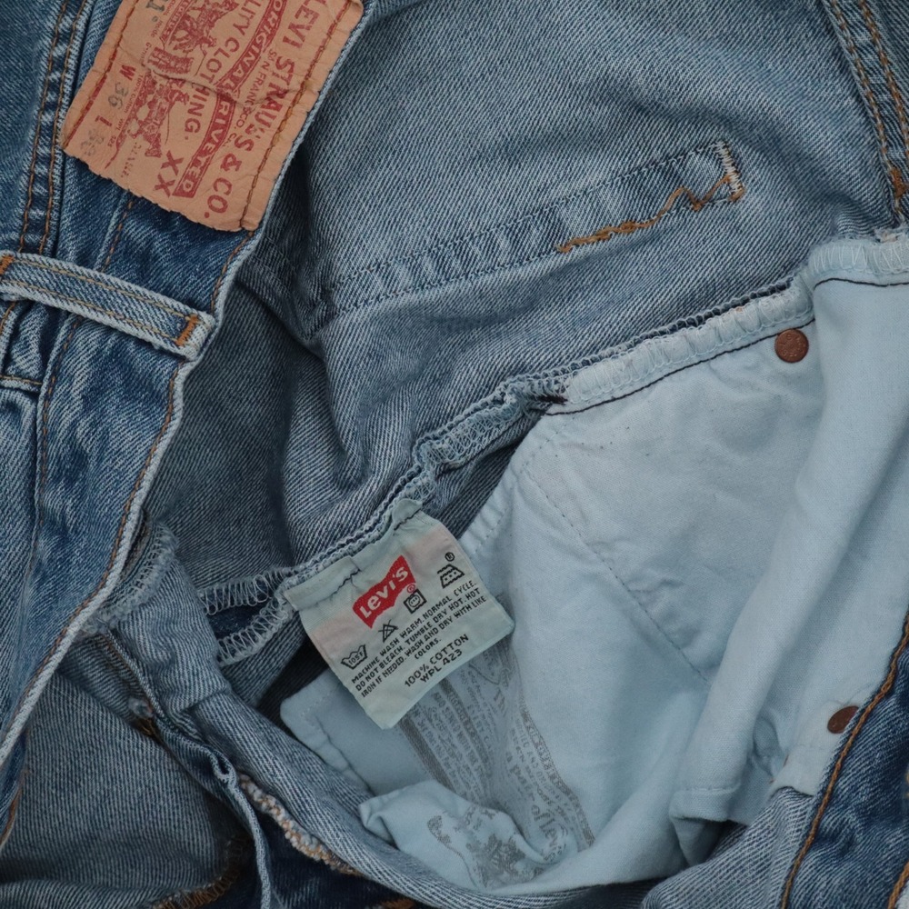 Vintage 90s Levi's 501 Mens 36x30 (31) Blue Straight Leg Button Fly Jeans 0193 - Picture 12 of 14